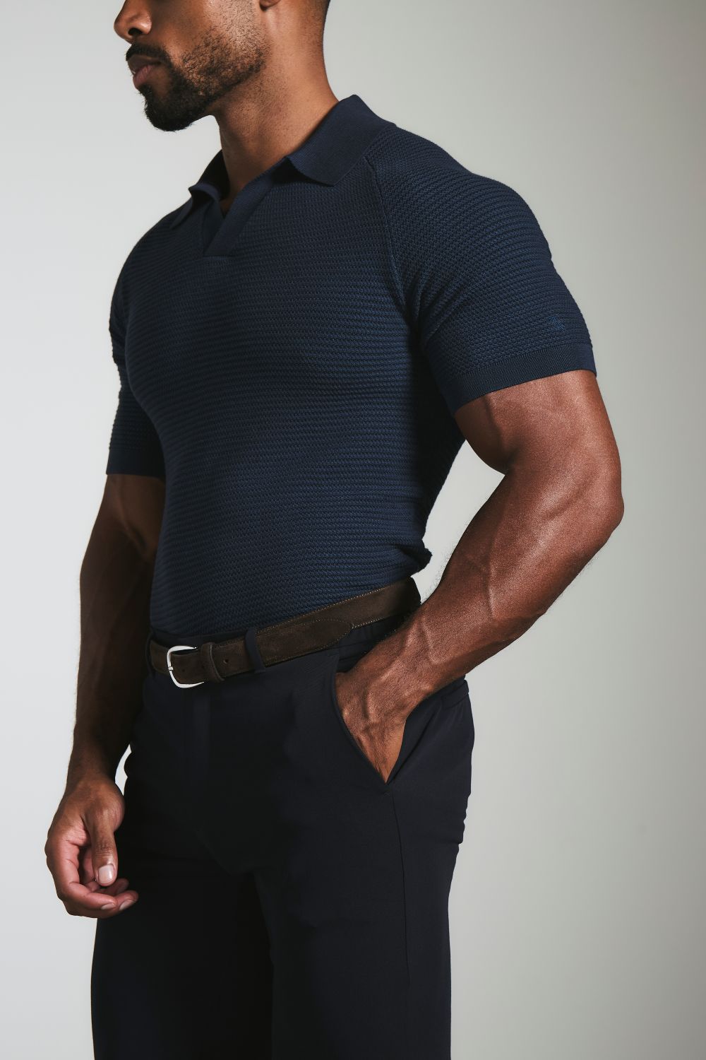 Muscle Fit Essential Trousers in Navy