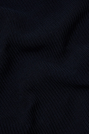 Pure Cotton Knitted Textured Crew Neck Jumper in Navy