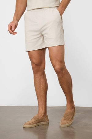 Linen Blend Shorts in Stone - TAILORED ATHLETE - ROW
