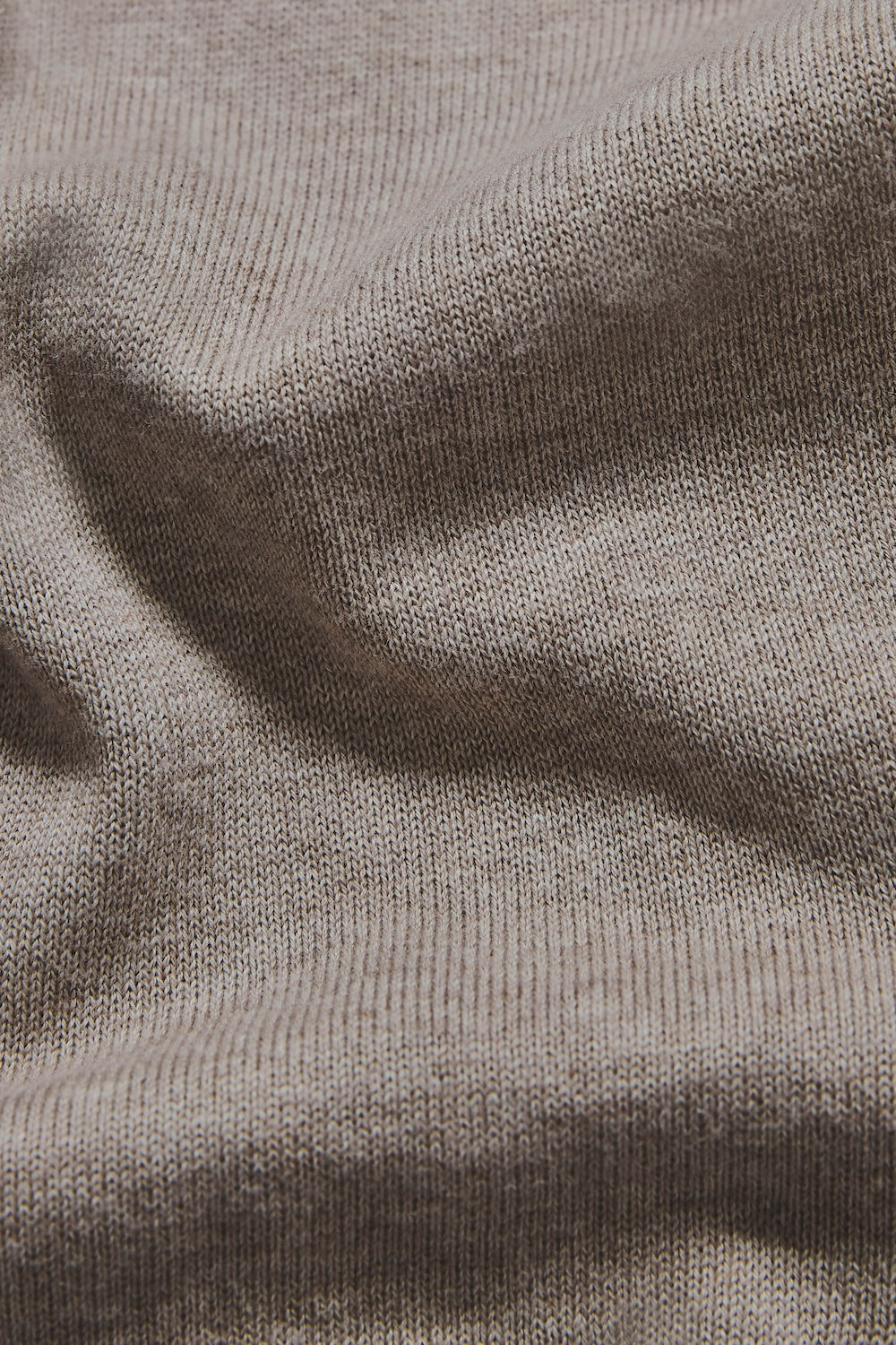 Pure Cotton Knitted Crew Neck Jumper in Neutral Marl