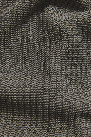 Cotton Textured Knitted Open Collar Polo Shirt in Mole