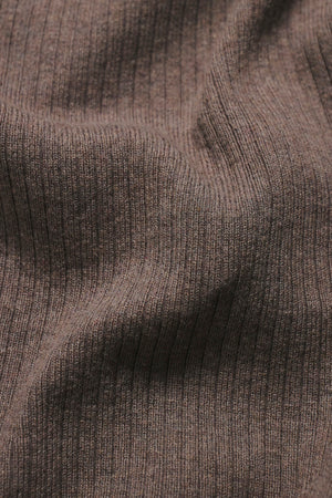Soft Knitted Ribbed T-Shirt in Wheat