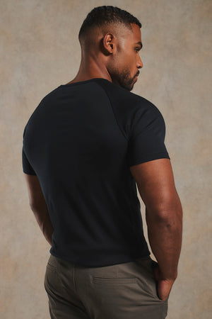 Mercerised Cotton T-Shirt in Black
