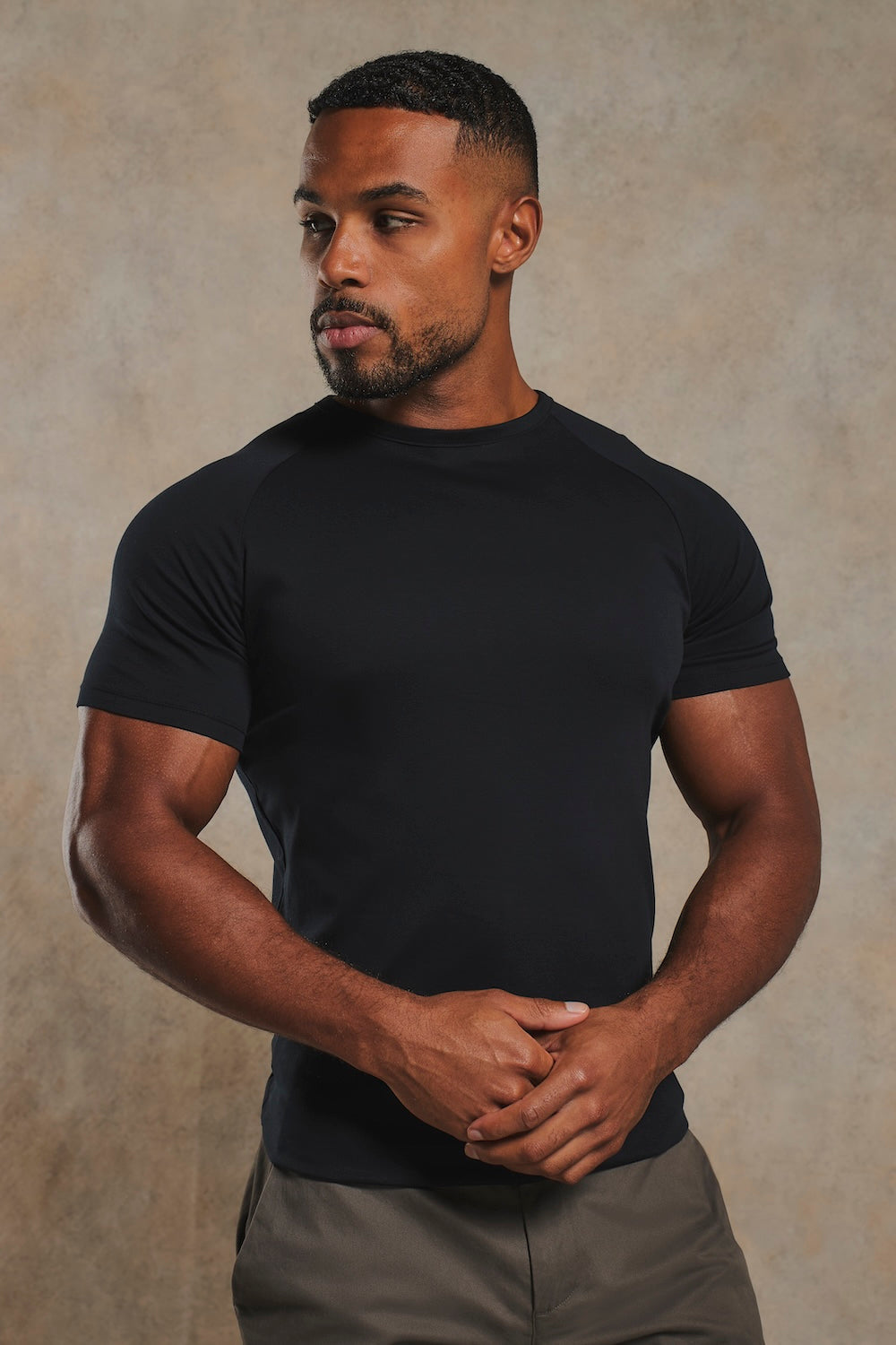 Mercerised Cotton T-Shirt in Black