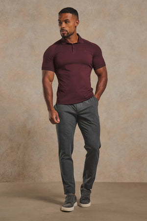 Muscle Fit Polo Shirt in Bordeaux