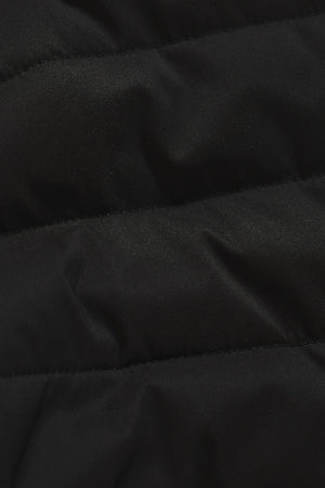 Hybrid Quilt and Jersey Zip Through Jacket in Black