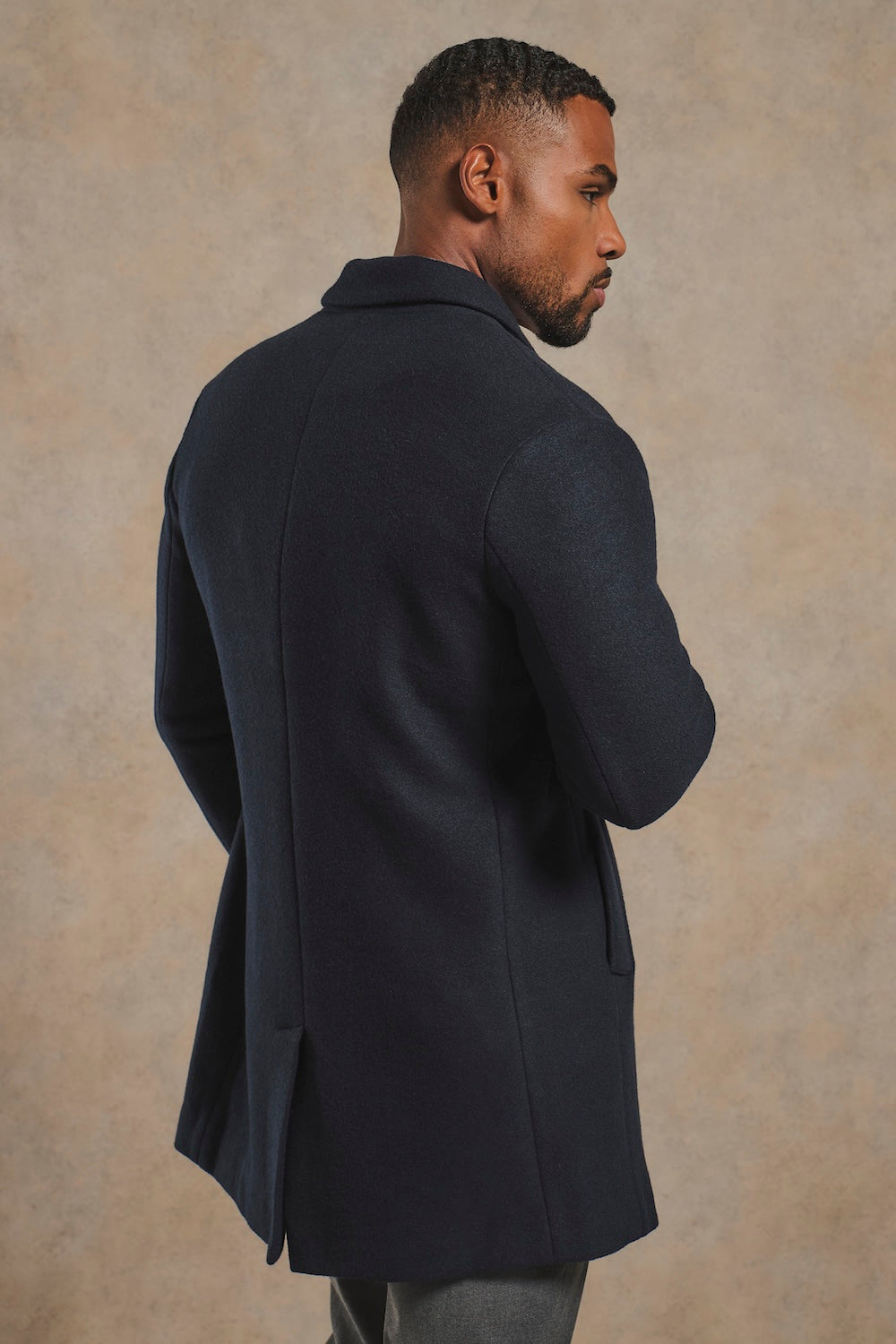 Single Breasted Overcoat in Navy