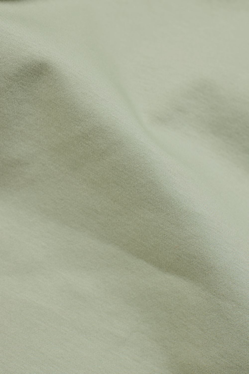 Mercerised Cotton Tipped Zip Neck Polo Shirt in Sage and White