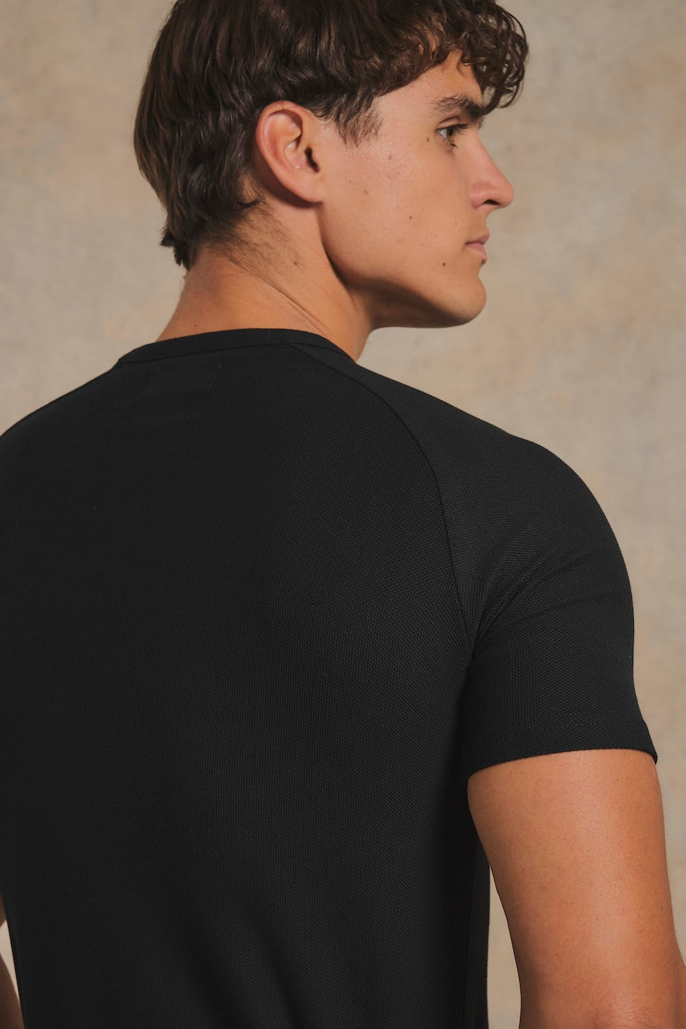 Textured Jersey T-Shirt in Black