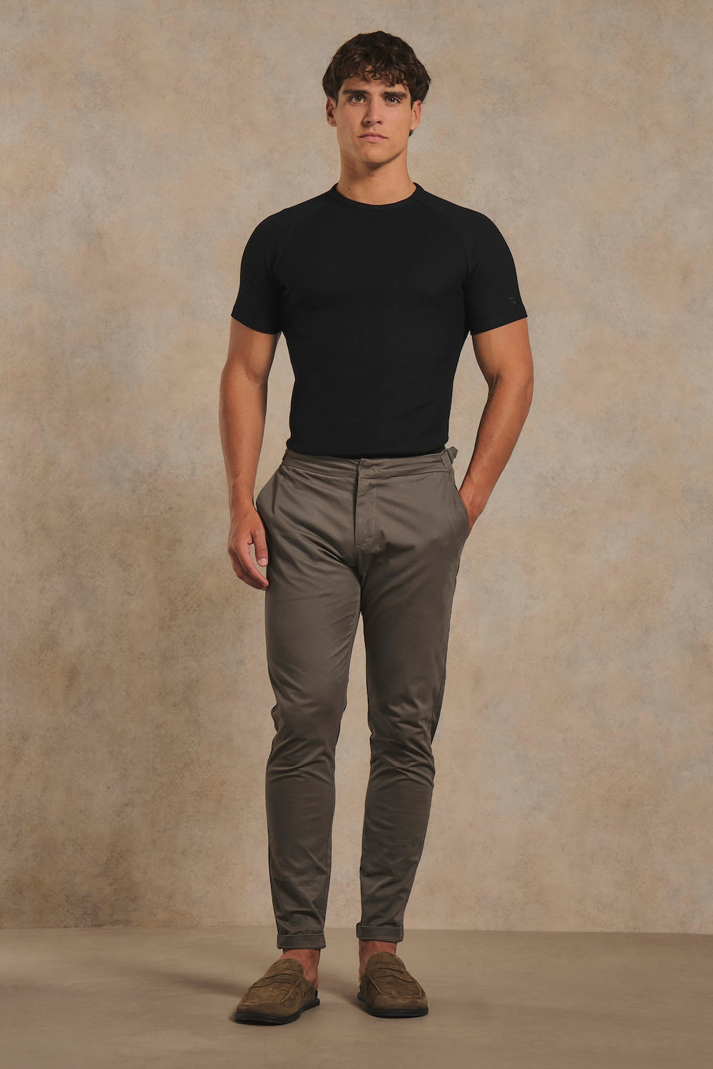 Textured Jersey T-Shirt in Black