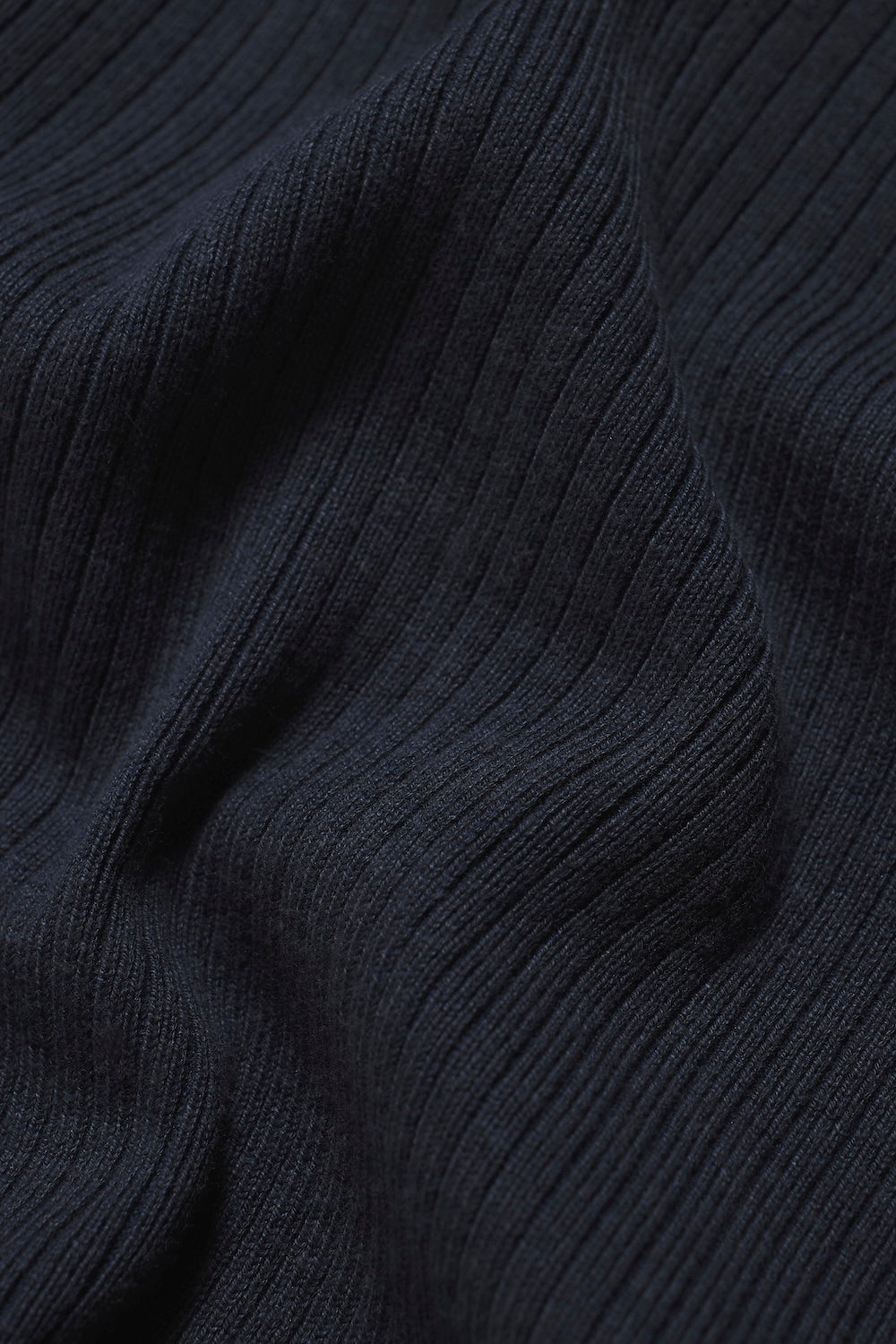 Soft Knitted Ribbed T-Shirt in Ink Blue