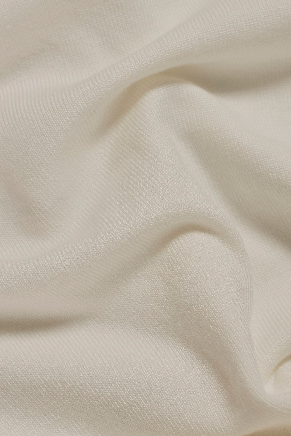 Open Collar Knitted Polo Shirt in Off-White