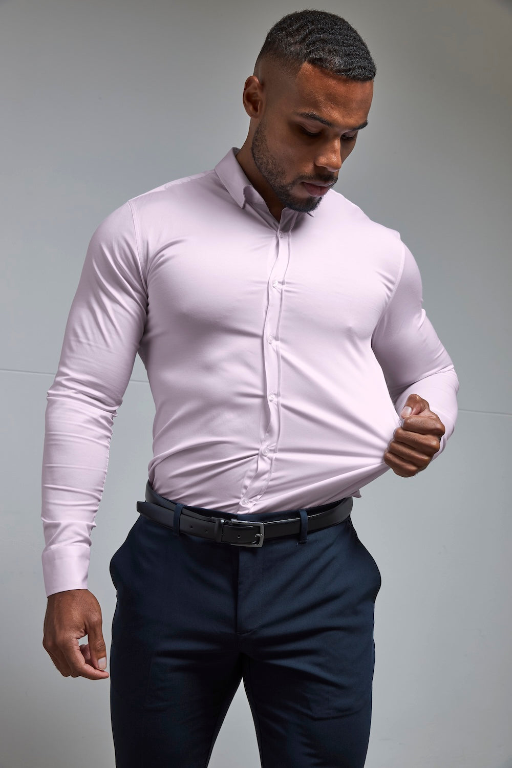 Muscle Fit Dress Shirt in Pink