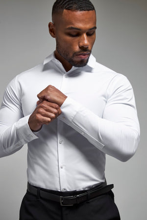 Muscle Fit Dress Shirt in White