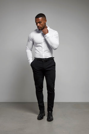 Muscle Fit Dress Shirt in White