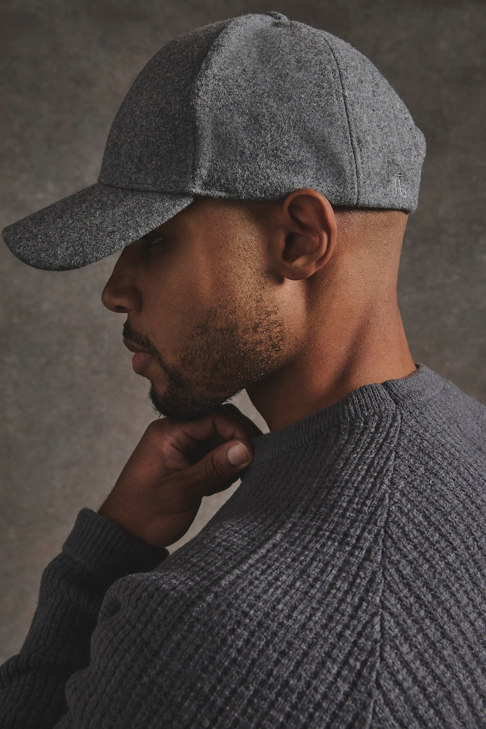 TA Embroidered Baseball Cap in Grey
