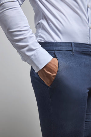 Muscle Fit Essential Trousers in Chambray