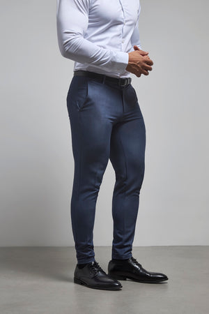Muscle Fit Essential Trousers in Chambray