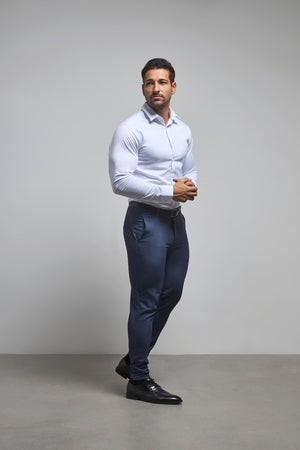 Muscle Fit Essential Trousers in Chambray