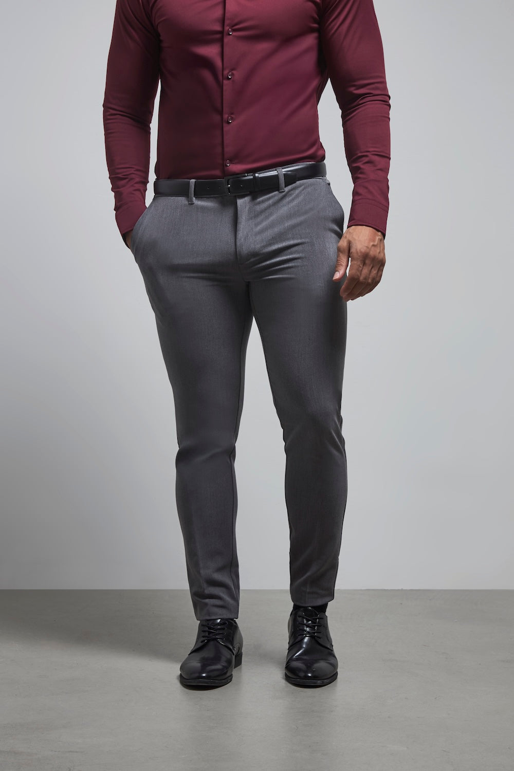 Muscle Fit Essential Trousers in Charcoal