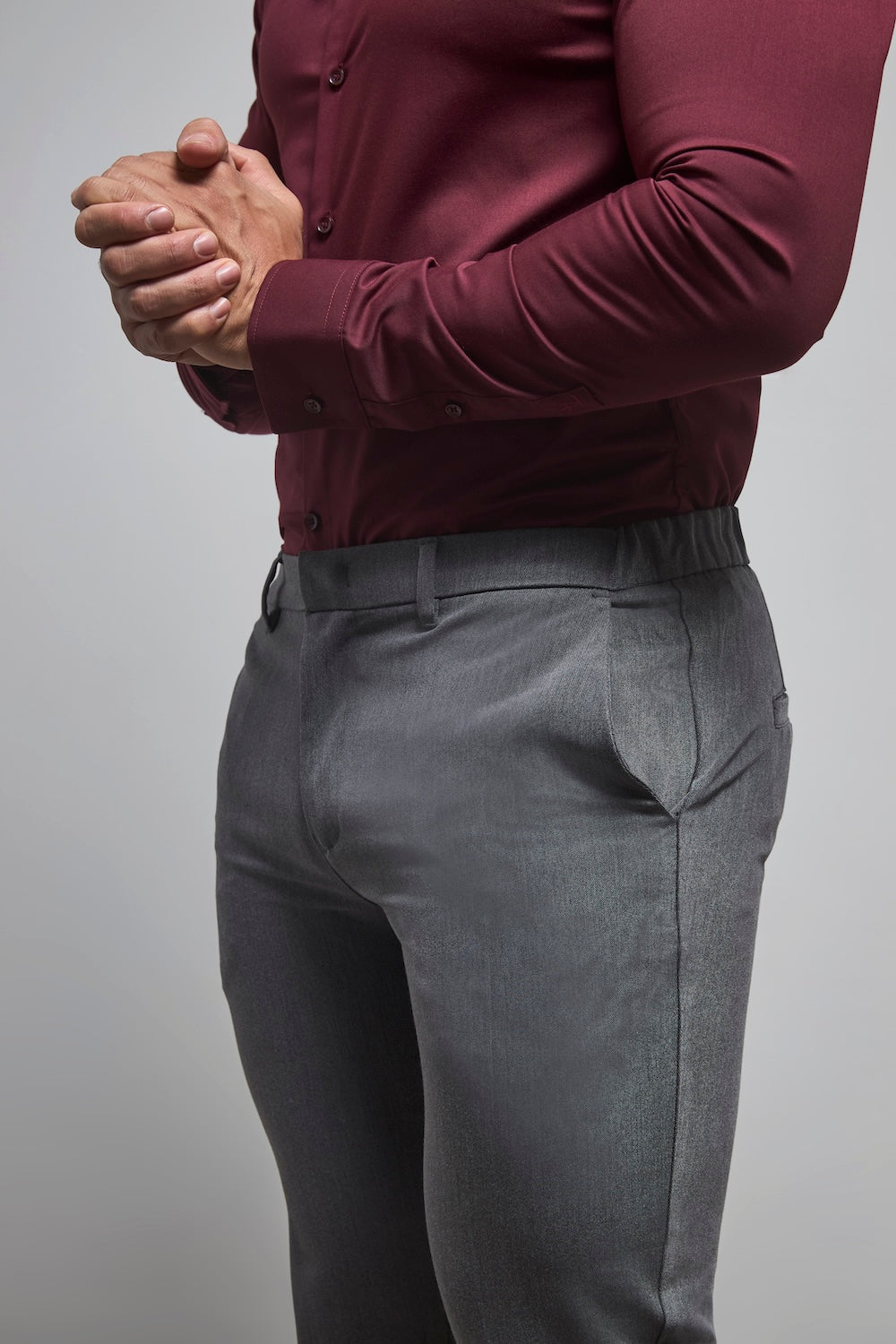 Muscle Fit Essential Trousers in Charcoal