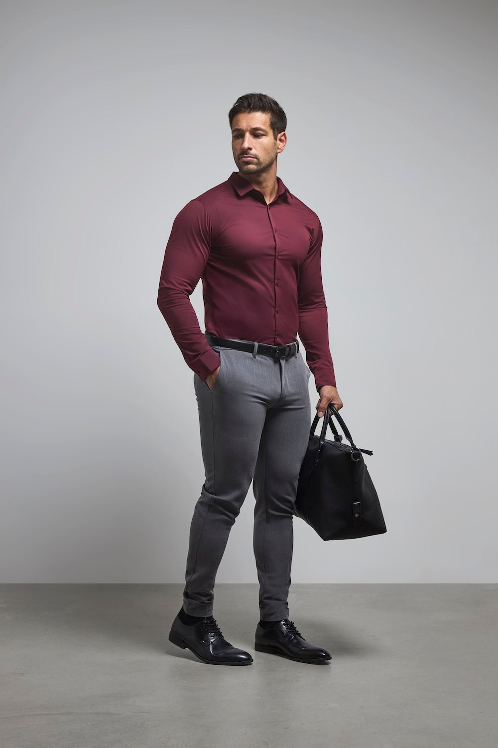 Muscle Fit Essential Trousers in Charcoal