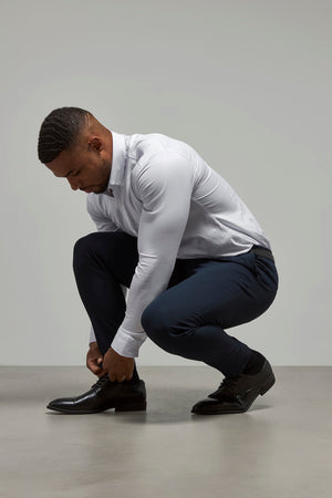 Muscle Fit Essential Trousers in Navy