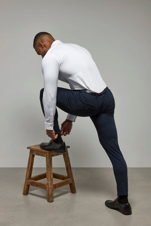 Muscle Fit Essential Trousers in Navy