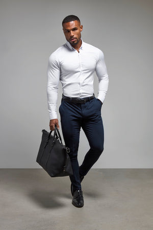 Muscle Fit Essential Trousers in Navy