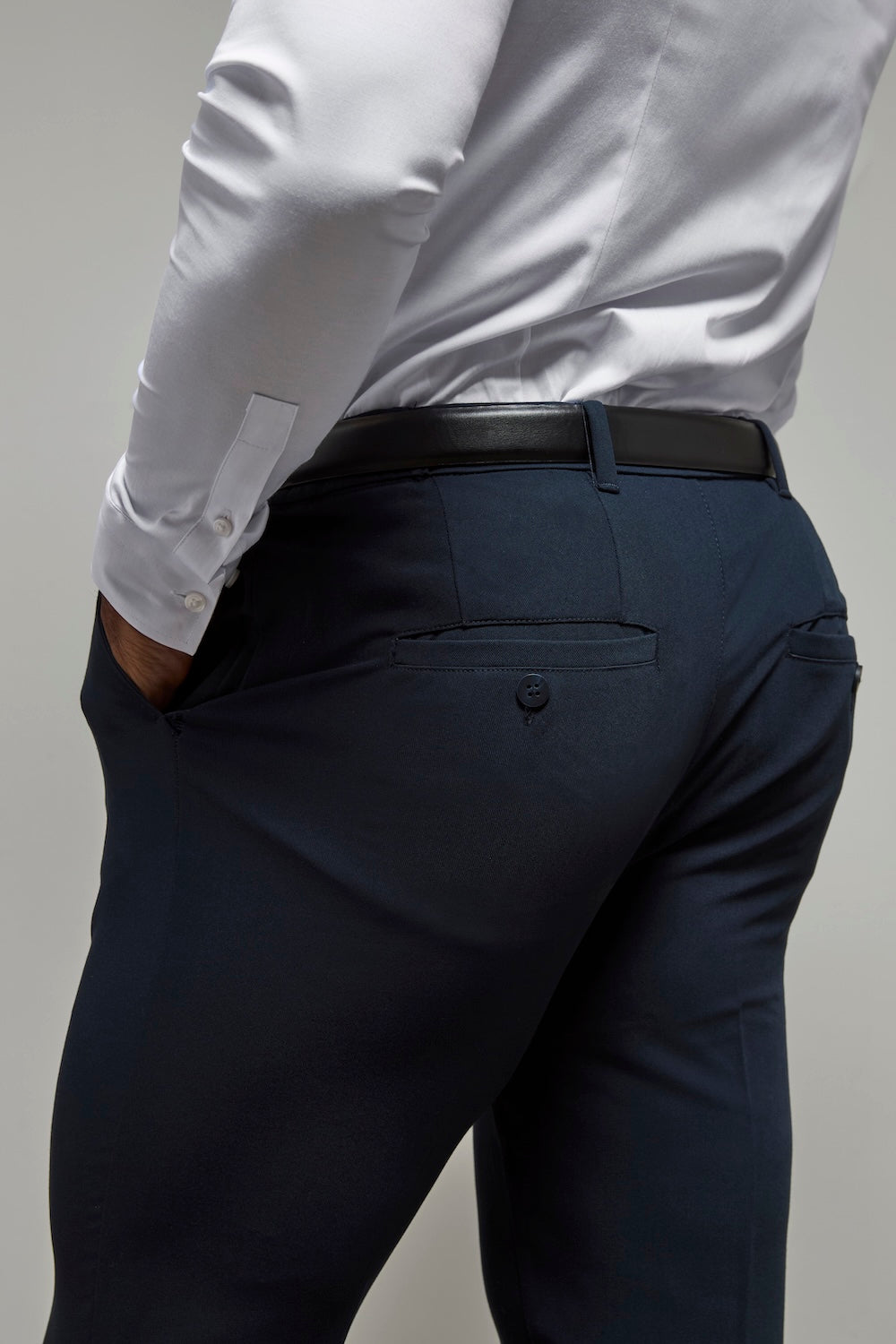 Muscle Fit Essential Trousers in Navy