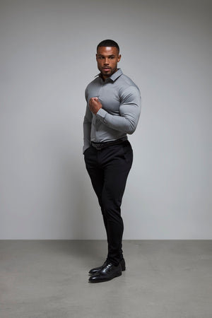 Muscle Fit Dress Shirt in Grey