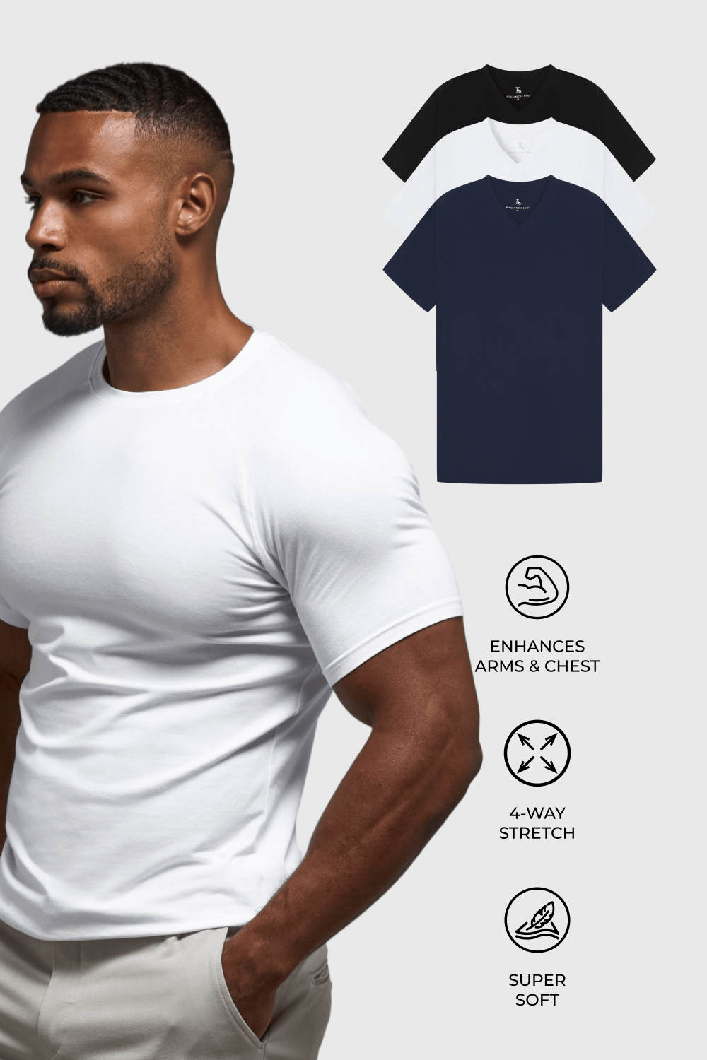 Muscle Fit Favourites V-Neck 3-Pack