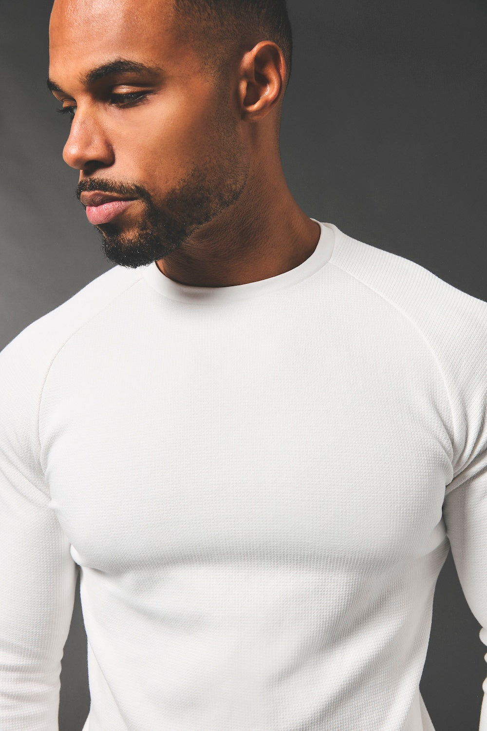 Heavy Weight Textured Crew Neck in White