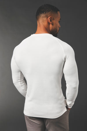 Heavy Weight Textured Crew Neck in White