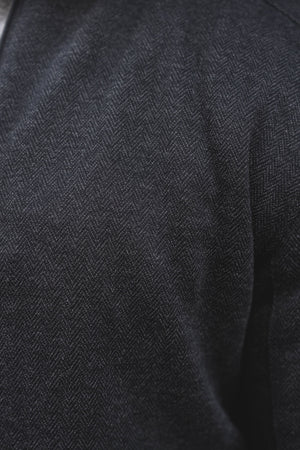 Herringbone Bomber Jacket in Dark Charcoal