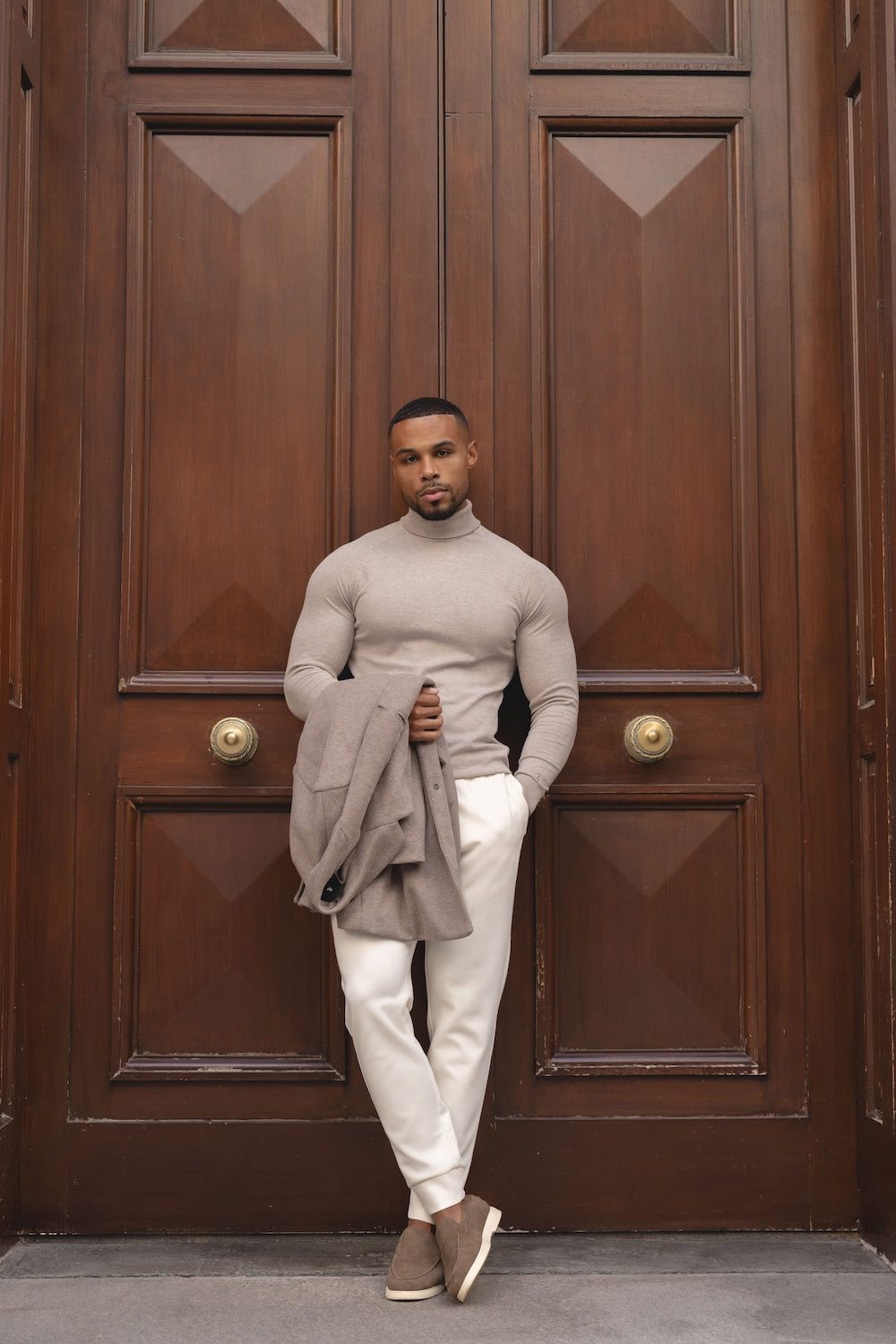 Interlock Sweat Jogger in Winter White