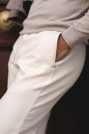 Interlock Sweat Jogger in Winter White