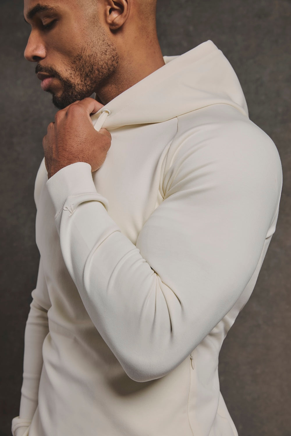 Interlock Hoodie Sweat in Winter White