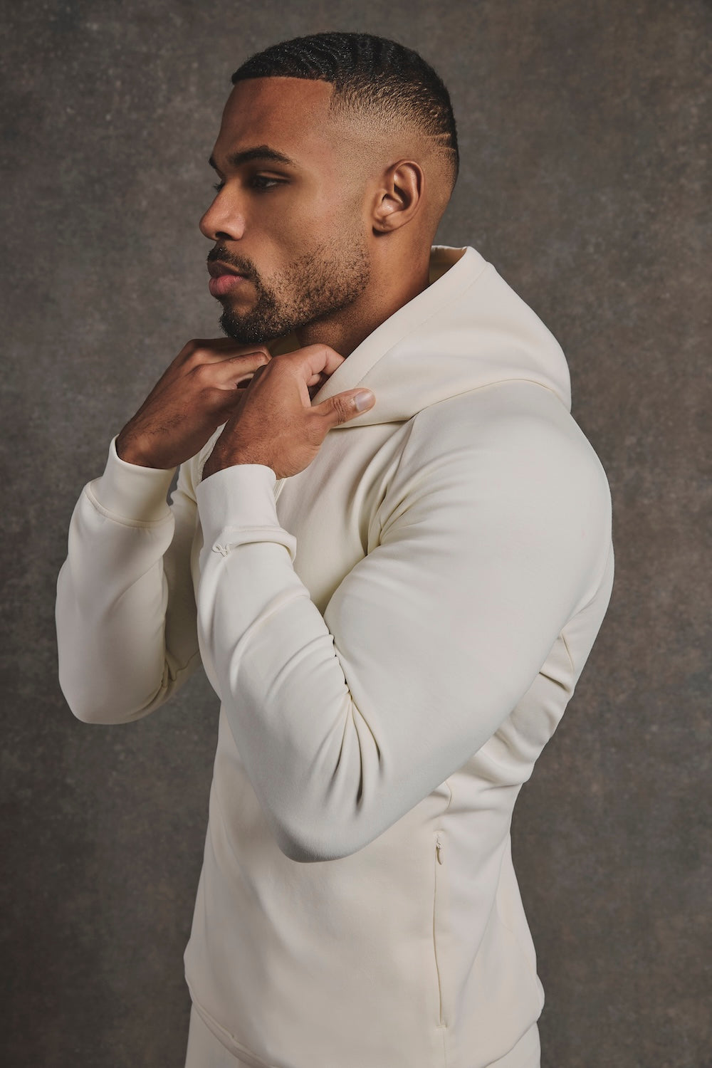 Interlock Hoodie Sweat in Winter White