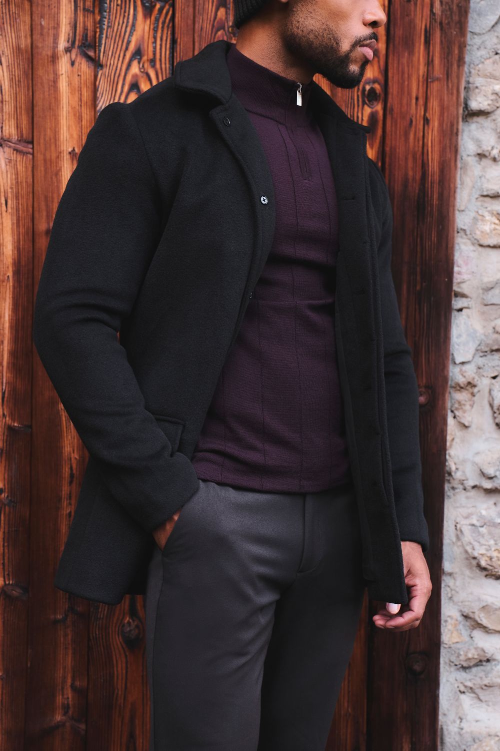 Car Coat in Black