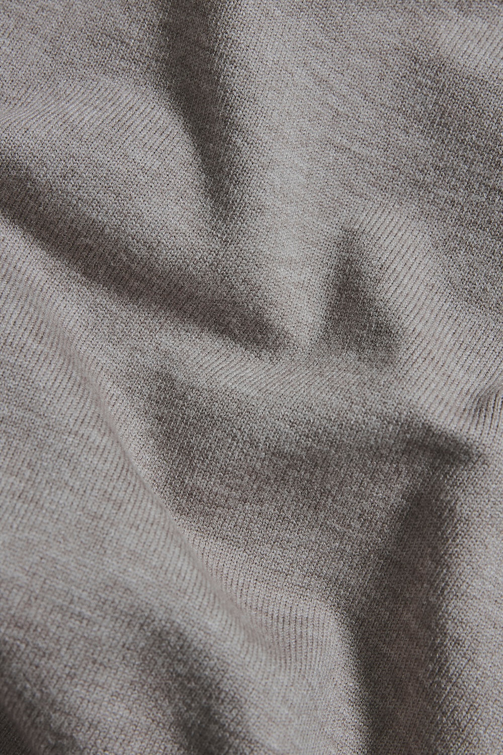 Knitted Half Zip Polo Shirt in Dark Oatmeal