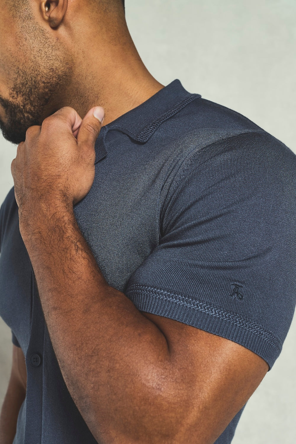 Knitted Shirt in Slate Blue