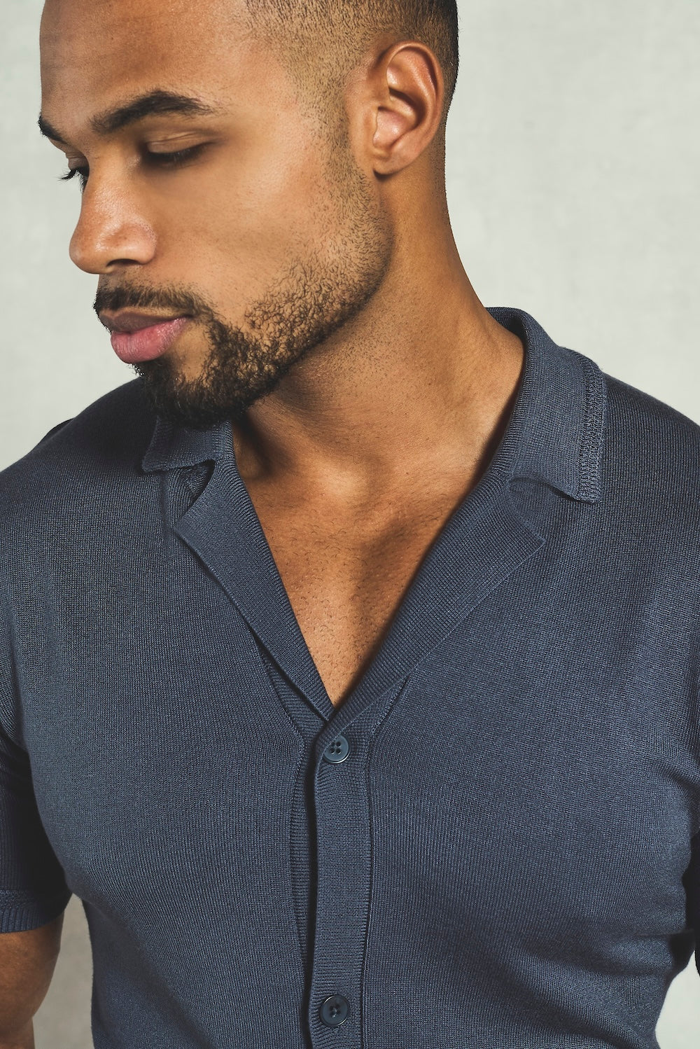 Knitted Shirt in Slate Blue