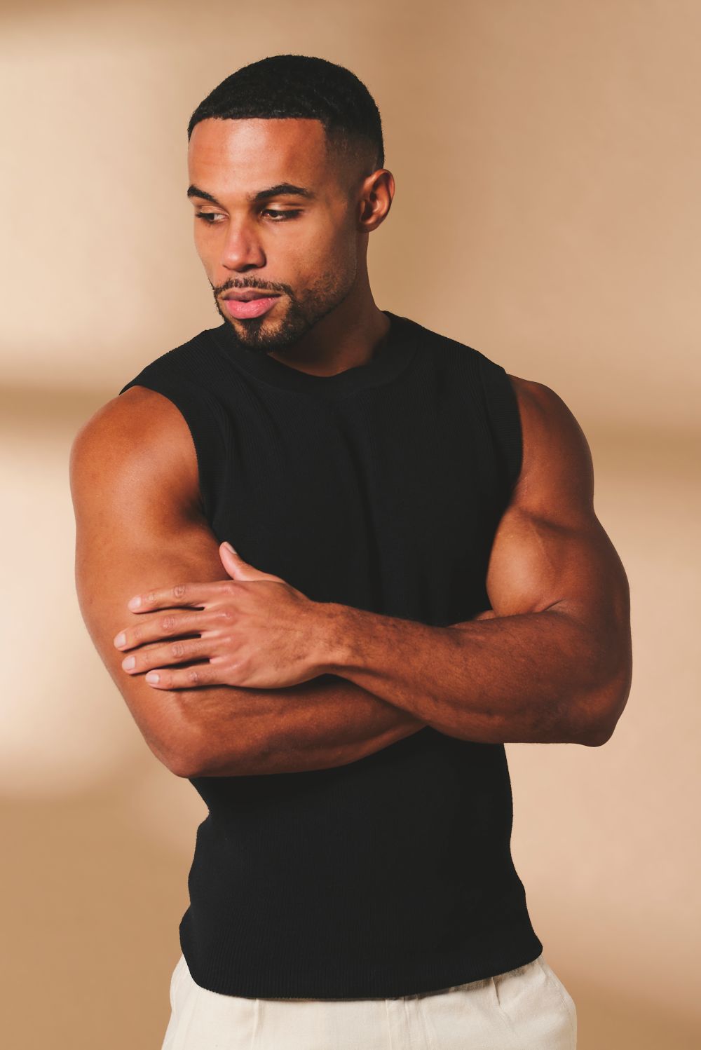 Knitted Vest in Black
