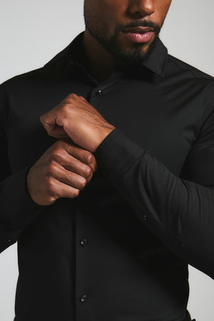 Muscle Fit Dress Shirt in Black