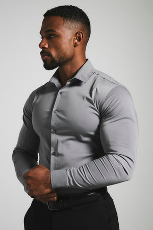 Muscle Fit Dress Shirt in Grey