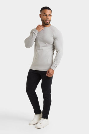 Muscle Fit Long Sleeve T-Shirt in Concrete Grey - TAILORED ATHLETE - ROW