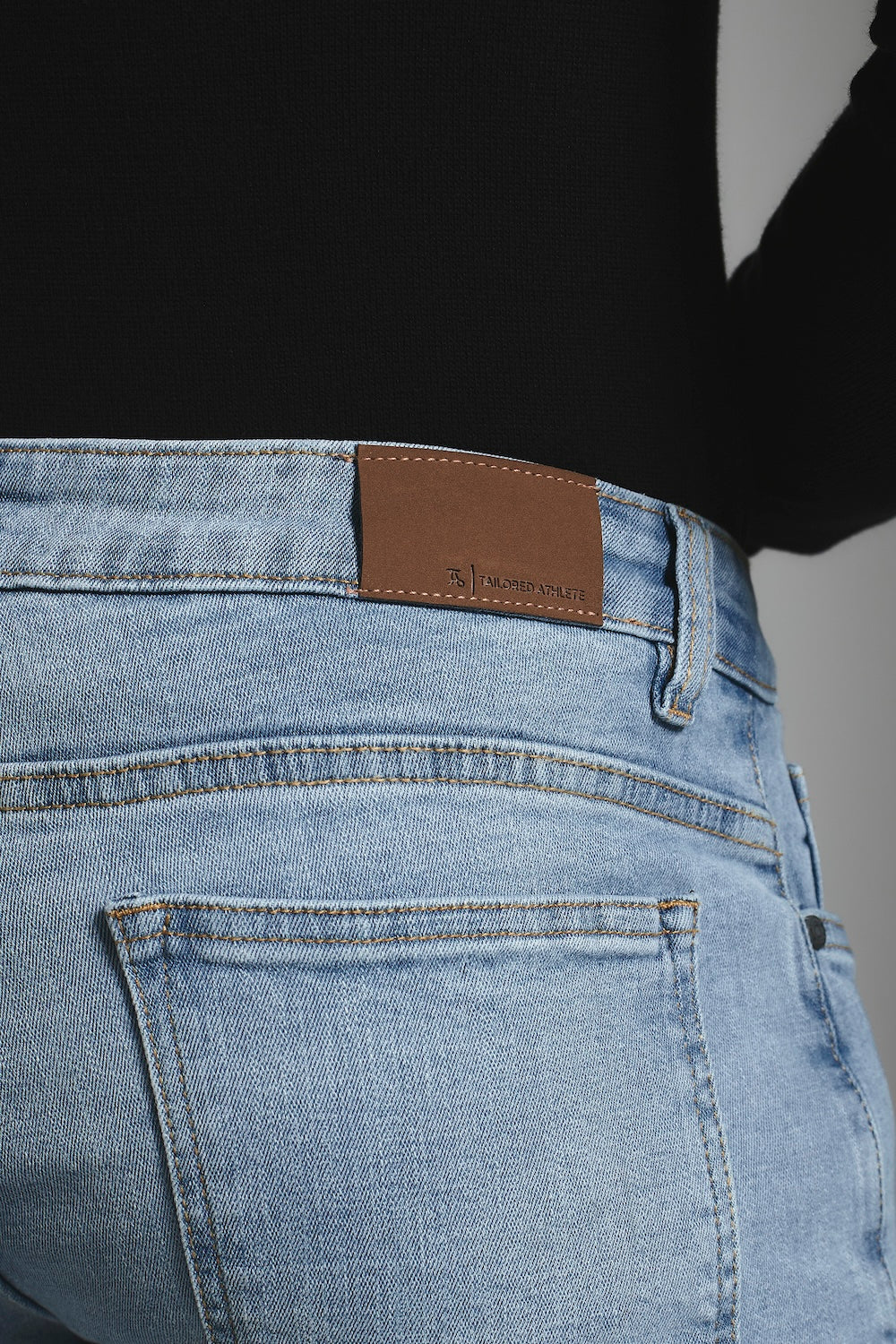 Muscle Fit Stretch Jeans in Light Blue
