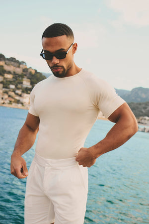 Luxe Sweat T-Shirt in Alabaster