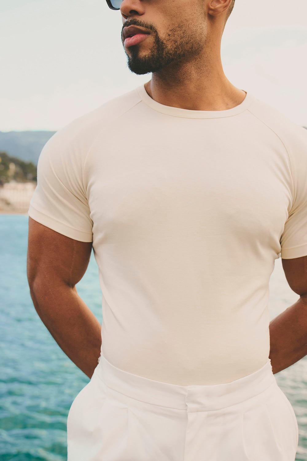 Luxe Sweat T-Shirt in Alabaster